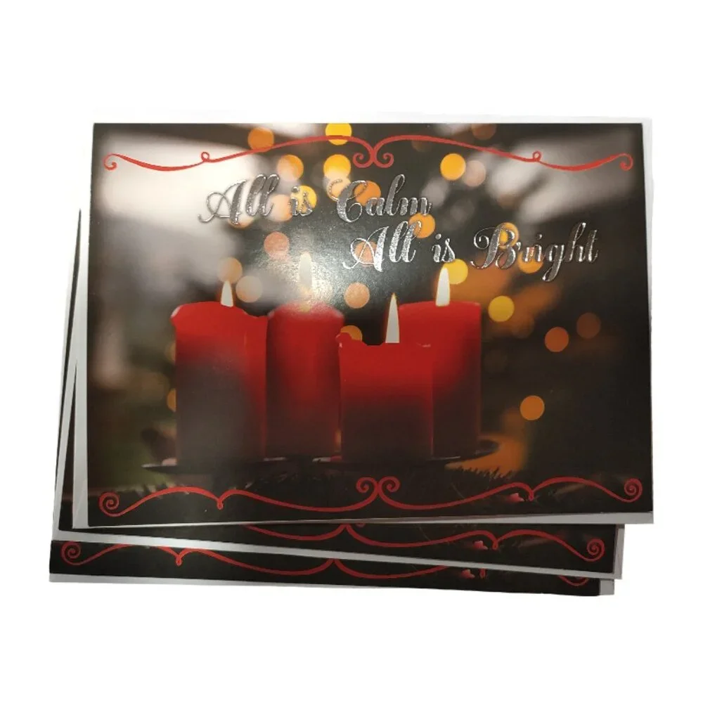 Set of 8 Christmas/Holiday Greeting Cards with Envelopes Hymn/Song Themed
